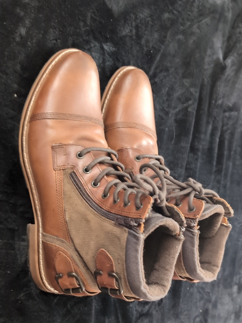Franco Fortini Dalton men's leather round-toe rugged combat boot